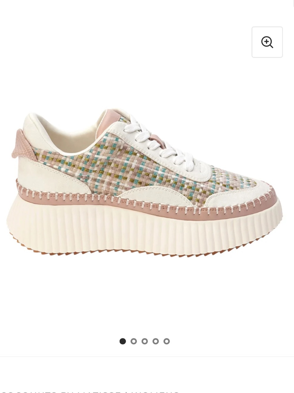 Coconuts by Matisse Blush Woven Platform Sneakers with Cream Trim